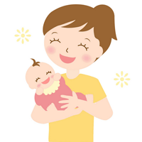 赤ちゃんと母親のイラスト